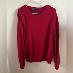 Ralph Lauren Red Knit Crewneck Sweater